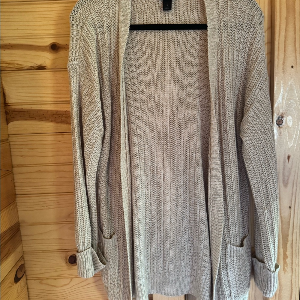 Daytrip Cream Cardigan Sweater with Ribbed Knit
